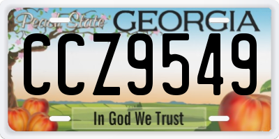 GA license plate CCZ9549
