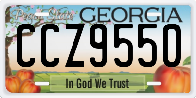 GA license plate CCZ9550