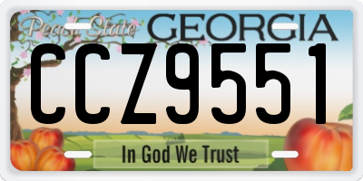 GA license plate CCZ9551