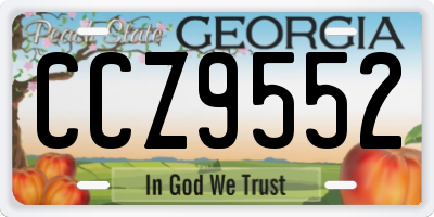 GA license plate CCZ9552
