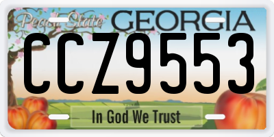 GA license plate CCZ9553