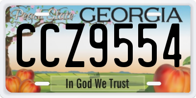 GA license plate CCZ9554