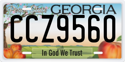 GA license plate CCZ9560