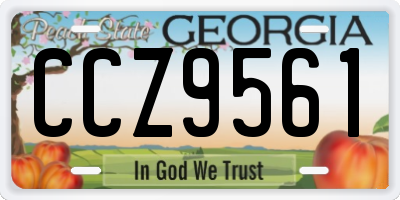 GA license plate CCZ9561