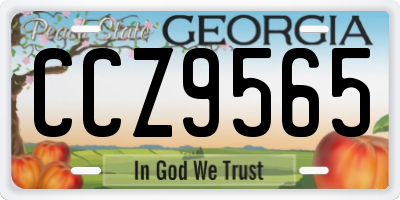 GA license plate CCZ9565