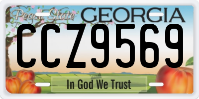 GA license plate CCZ9569
