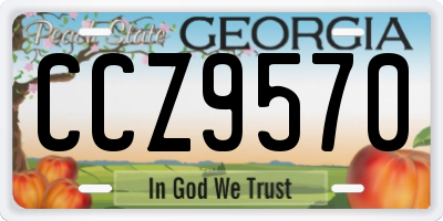 GA license plate CCZ9570