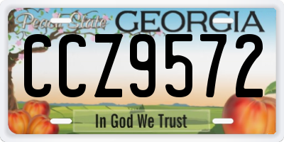 GA license plate CCZ9572