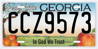 GA license plate CCZ9573