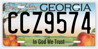 GA license plate CCZ9574