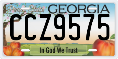GA license plate CCZ9575