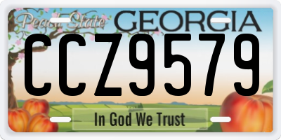 GA license plate CCZ9579