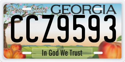 GA license plate CCZ9593