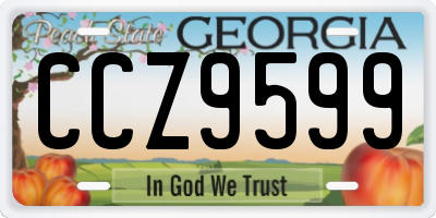 GA license plate CCZ9599