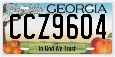 GA license plate CCZ9604