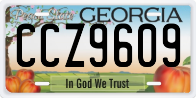 GA license plate CCZ9609
