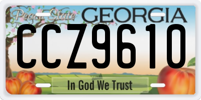 GA license plate CCZ9610