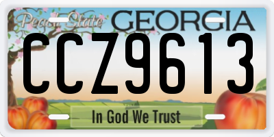GA license plate CCZ9613