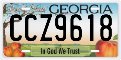 GA license plate CCZ9618