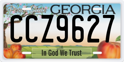 GA license plate CCZ9627
