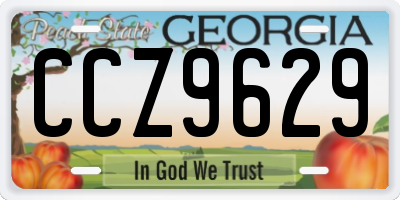 GA license plate CCZ9629
