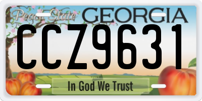 GA license plate CCZ9631