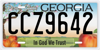 GA license plate CCZ9642