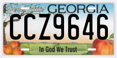 GA license plate CCZ9646