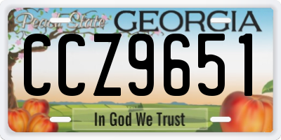 GA license plate CCZ9651