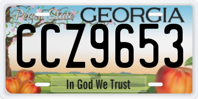 GA license plate CCZ9653