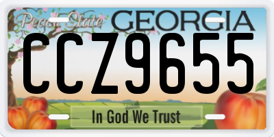 GA license plate CCZ9655