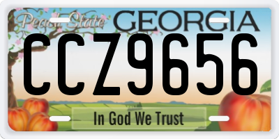 GA license plate CCZ9656