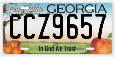 GA license plate CCZ9657