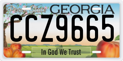 GA license plate CCZ9665