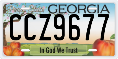 GA license plate CCZ9677
