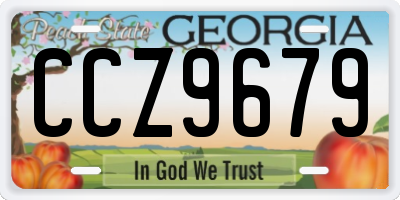GA license plate CCZ9679