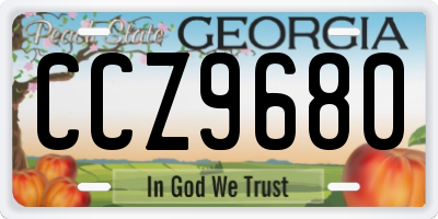 GA license plate CCZ9680