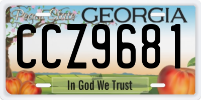 GA license plate CCZ9681