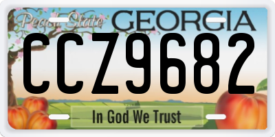 GA license plate CCZ9682