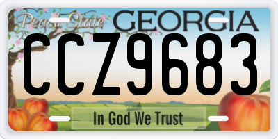 GA license plate CCZ9683
