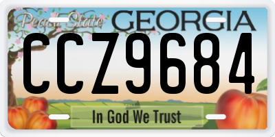 GA license plate CCZ9684