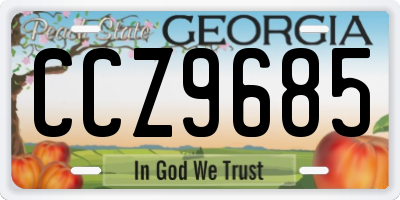 GA license plate CCZ9685
