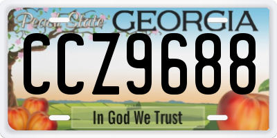 GA license plate CCZ9688