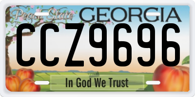 GA license plate CCZ9696