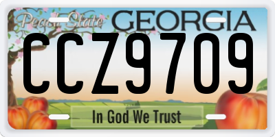 GA license plate CCZ9709