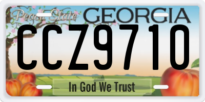 GA license plate CCZ9710