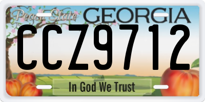 GA license plate CCZ9712
