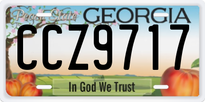GA license plate CCZ9717