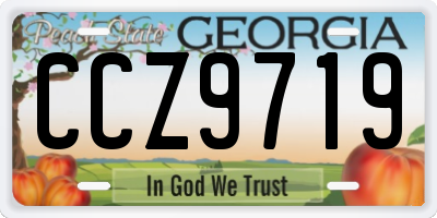 GA license plate CCZ9719