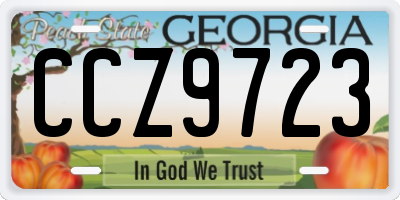 GA license plate CCZ9723
